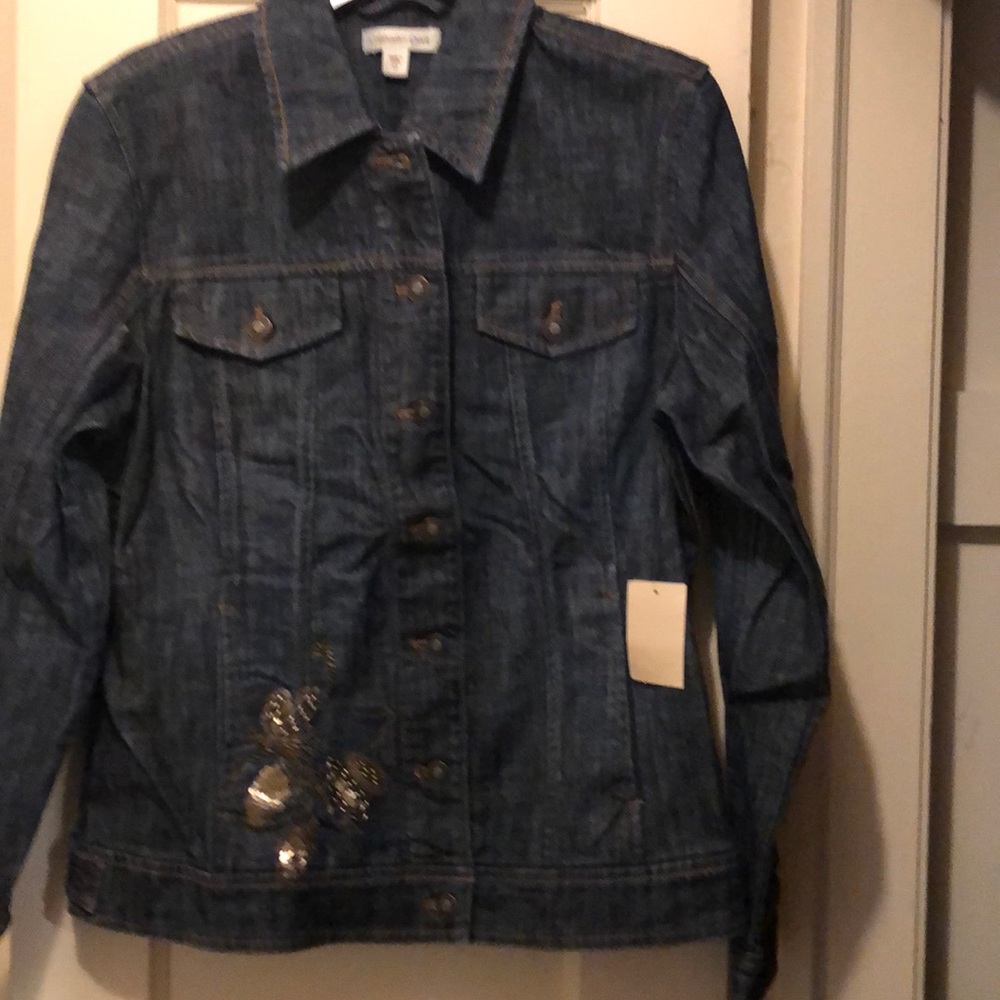 Coldwater Creek Beaded Jean Jacket - Picture 5 of 6